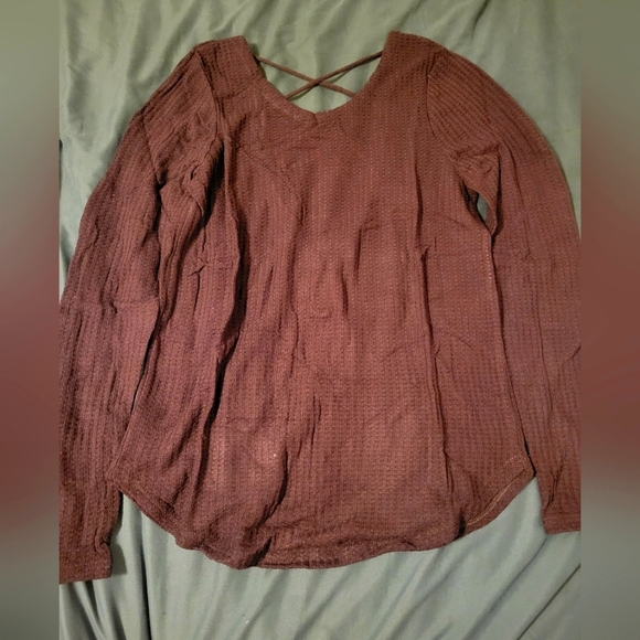 Chaser Longsleeve Stappy Back Waffle Knit Top  size medium new with tags - Picture 1 of 4